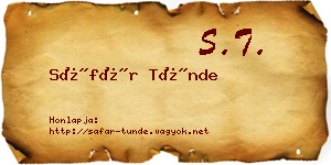 Sáfár Tünde névjegykártya